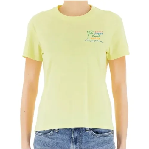 Gelbe T-Shirts und Polos Emilie , Damen, Größe: S - MC2 Saint Barth - Modalova