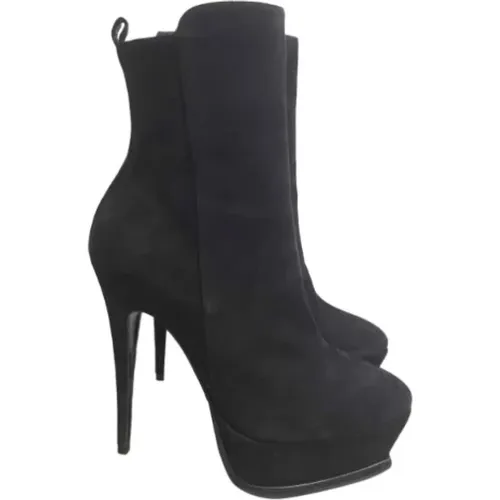 Pre-owned Suede boots , female, Sizes: 4 1/2 UK - Saint Laurent Vintage - Modalova