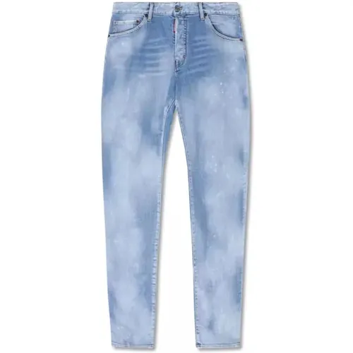 Hellblaue Paint Splatter Jeans - Dsquared2 - Modalova