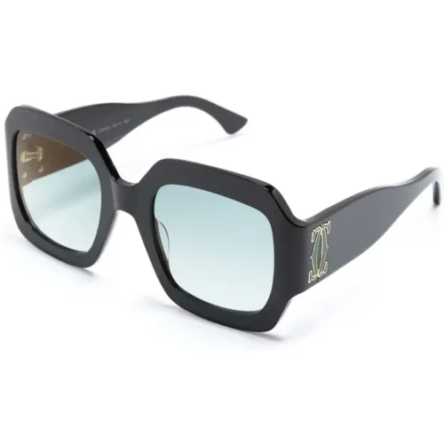 Schwarze Sonnenbrille 003 Stilvolles Must-Have , Damen, Größe: 54 MM - Cartier - Modalova