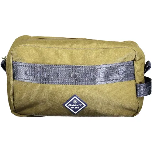 Toilet Bags, male, , Size: ONE SIZE Green Men's Clutch with Zipper - Gant - Modalova