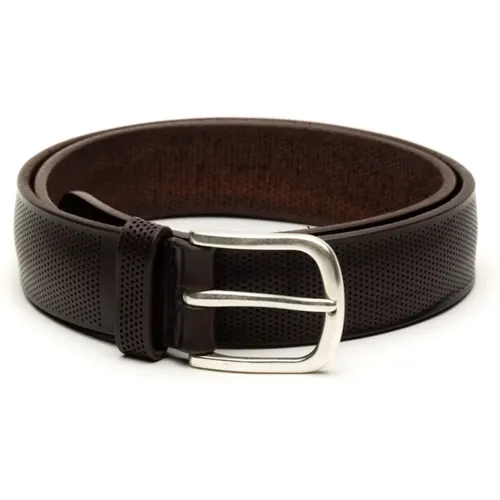 Belts, male, , Size: 110 CM Dark Leather Basic Belt - Orciani - Modalova