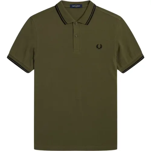 Slim Fit Twin Tipped Polo in Uniform /Black , male, Sizes: M, XL - Fred Perry - Modalova
