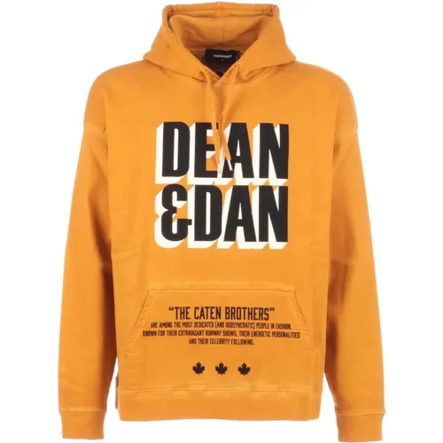 Hoodies, male, , Size: M Men's Cotton Hooded Sweatshirt - Dsquared2 - Modalova