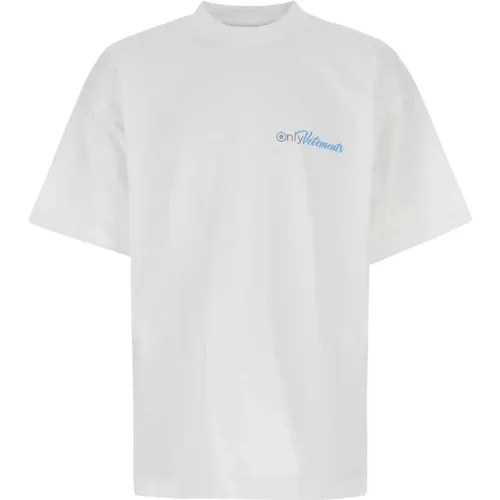 Oversize Weiße Baumwoll-T-Shirt - Vetements - Modalova
