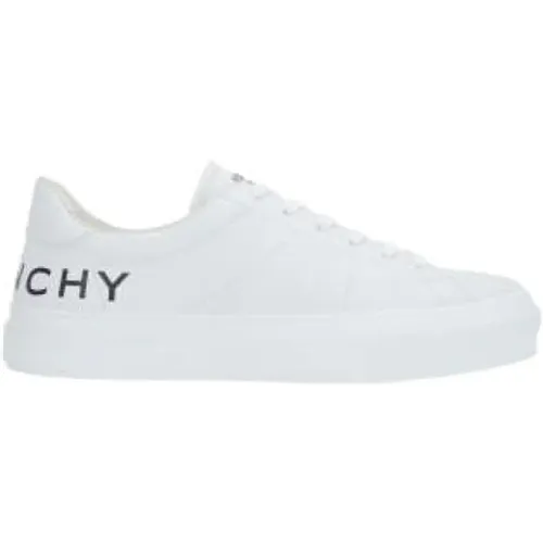 Weiße Leder-Sneakers mit Logo-Print , Herren, Größe: 40 1/2 EU - Givenchy - Modalova