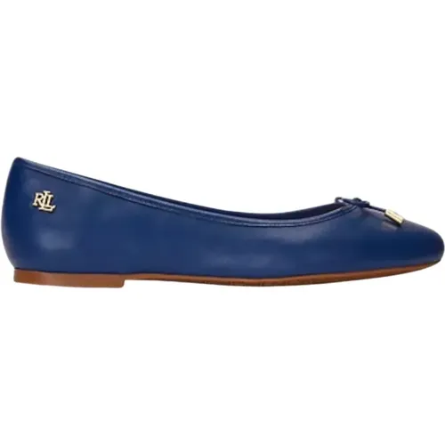 Marineblaue Lederschläppchen - Ralph Lauren - Modalova