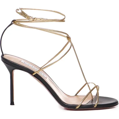 Golden Sandals with Adjustable Buckle Strap , female, Sizes: 6 UK - Aquazzura - Modalova