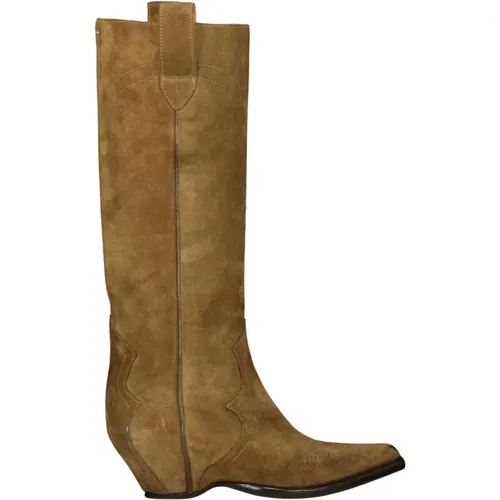 Suede Knee-High Cowboy Boots , female, Sizes: 3 UK, 4 UK - Maison Margiela - Modalova