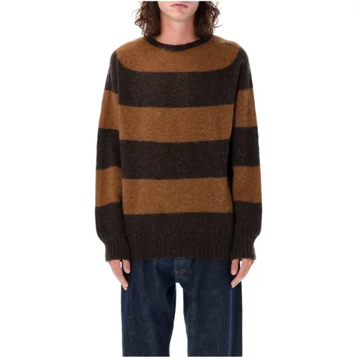 Round-neck Knitwear, male, , Size: M Stripe Knitwear Sweater Aw24 - YMC You Must Create - Modalova