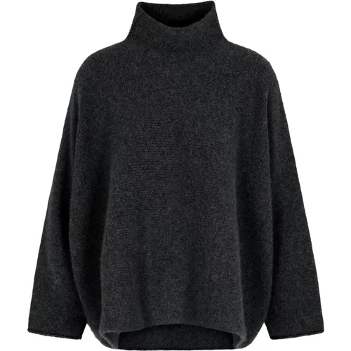 Turtlenecks, female, , Size: XS Dark Grey Mel Sweater - Giorgio Armani - Modalova