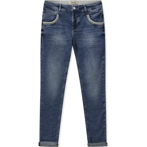 Klassische Cropped Jeans mit Stilvollen Details , Damen, Größe: W24 - MOS MOSH - Modalova