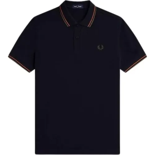 Polo Shirts, male, , Size: M 2 Color Cotton Polo Shirt - Fred Perry - Modalova