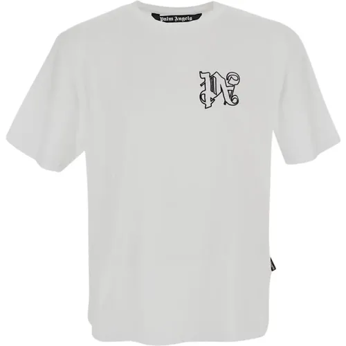Monogram Crew Neck T-Shirt , Herren, Größe: M - Palm Angels - Modalova