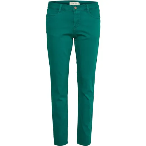 Straight-leg Twill Pant - Proud Peacock , female, Sizes: W26 L32, W28 L32, W29 L32, W27 L32, W30 L32, W25 L32 - Cream - Modalova