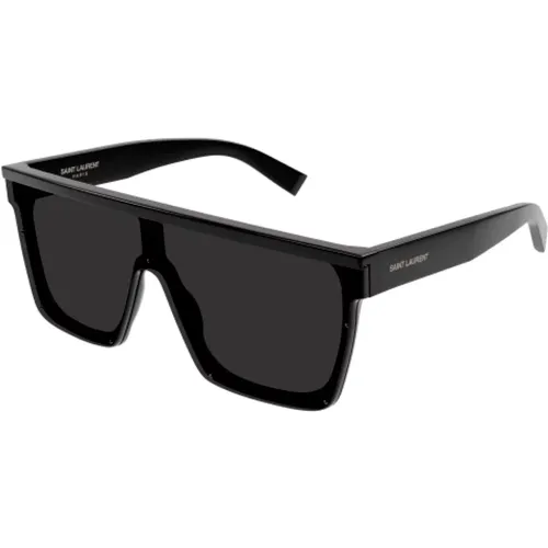 Klassische Schwarze Sonnenbrille , unisex, Größe: L - Saint Laurent - Modalova