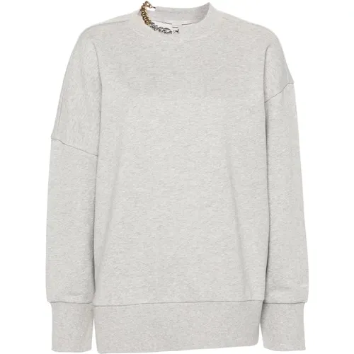 Hellgrauer Melange Sweatshirt , Damen, Größe: M - Stella Mccartney - Modalova