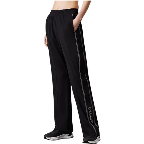 Schwarze Beauty Straight/Wide Pant , Damen, Größe: S - Calvin Klein - Modalova