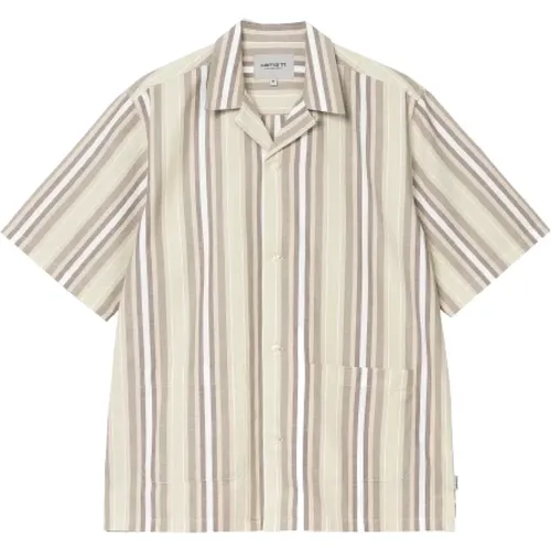 Short Sleeve Shirts, male, , Size: L Striped Folsey Bowling Collar Shirt - Carhartt WIP - Modalova