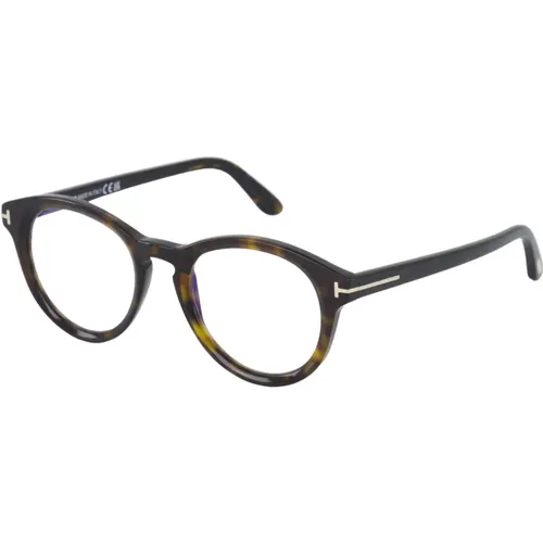 Glasses, unisex, , Size: 49 MM Round Optical Glasses Dark Havana - Tom Ford - Modalova