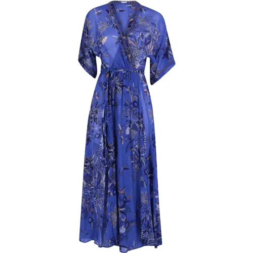 Zeitloses und verführerisches Kleid Blau Leo Wald , Damen, Größe: 2XS - Poupette St. Barth - Modalova