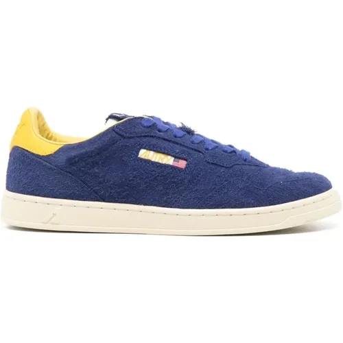 Blau Gelb Wildleder Sneaker Flatform , Herren, Größe: 42 EU - Autry - Modalova