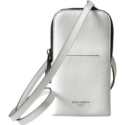 Weiße Leder Crossbody Telefon Tasche - Dolce & Gabbana - Modalova