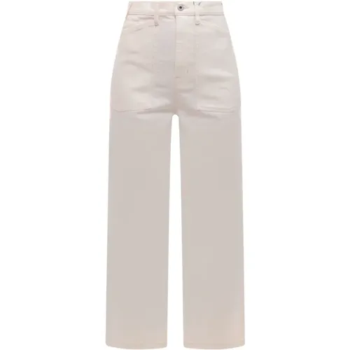 Weiße Ss23 Gerippte Crew-neck Jeans , Damen, Größe: W26 - Kenzo - Modalova