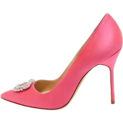 Pre-owned Pumps, female, , Size: 11 US Pre-owned Satin heels - Manolo Blahnik Pre-owned - Modalova