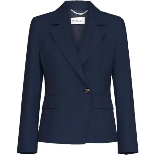 Kurzer Blazer Gattini Blau , Damen, Größe: M - Marella - Modalova