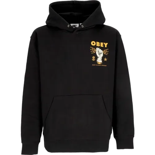 Hoodies, male, , Size: S Light Hooded Sweatshirt New Clear Power Hoodie Fleece - Obey - Modalova