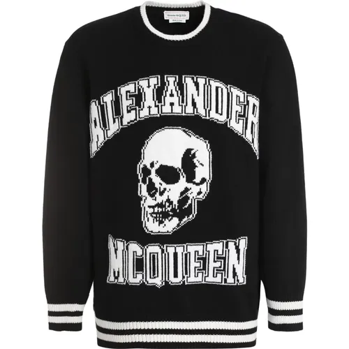 Logo Intarsia Wolle Kaschmir Pullover - alexander mcqueen - Modalova