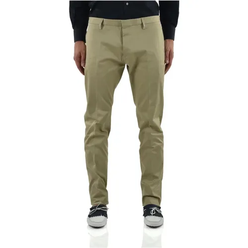 Chinos, male, , Size: XS Cotton Buttoned Men's Pants - Dsquared2 - Modalova