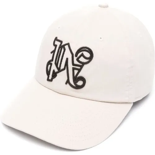 Caps, male, , Size: ONE SIZE Monogram Logo Baseball Cap /Black - Palm Angels - Modalova