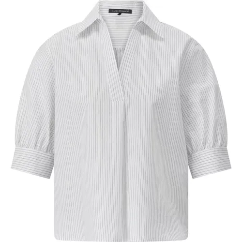 Blouses, female, , Size: L Striped Short Sleeve Blouse - LUISA CERANO - Modalova