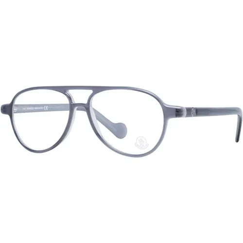 Glasses, male, , Size: ONE SIZE Aviator Grey Plastic Optical Frames - Moncler - Modalova