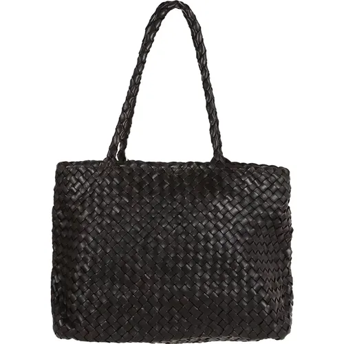 Woven Leather Shoulder Bag , female, Sizes: ONE SIZE - Dragon Diffusion - Modalova