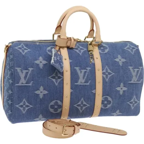 Pre-owned Weekend Bags, female, , Size: ONE SIZE Pre-owned Denim travel-bags - Louis Vuitton Vintage - Modalova