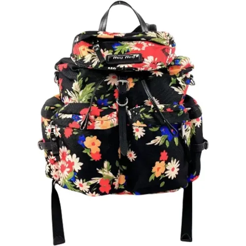 Pre-owned Canvas backpacks , female, Sizes: ONE SIZE - Miu Miu Pre-owned - Modalova
