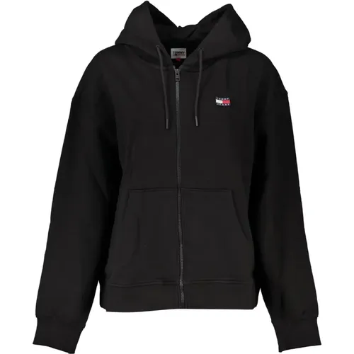 Schwarzer Reißverschluss Hoodie Damen Casual Stil , Damen, Größe: 2XS - Tommy Hilfiger - Modalova