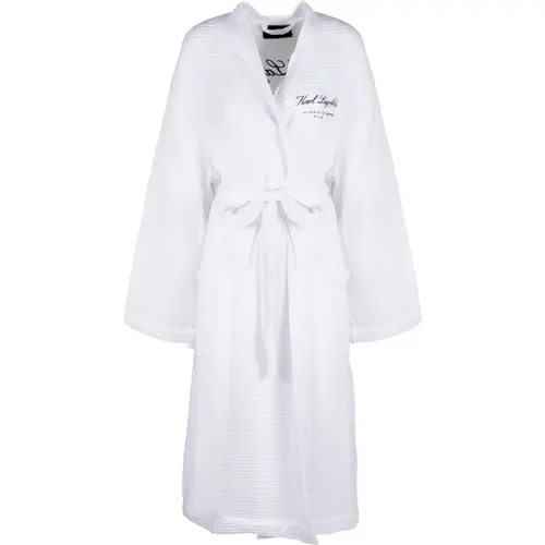 Robes, female, , Size: M Waffle Bathrobe with Logo - Karl Lagerfeld - Modalova