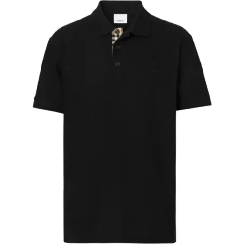 Short Sleeve Cotton Polo with Monogram Logo , male, Sizes: XS, S, L, XL, M - Burberry - Modalova