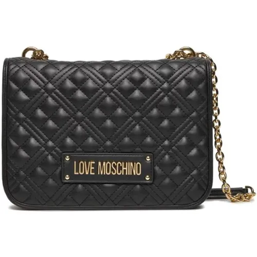 Shoulder Bags, female, , Size: ONE SIZE Heart Logo Chain Shoulder Bag - Love Moschino - Modalova