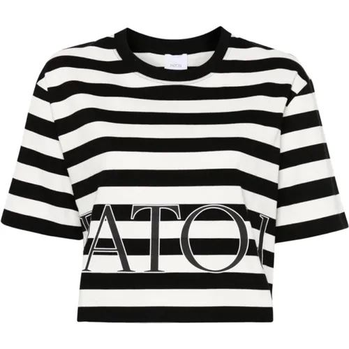 Striped Logo Print T-shirts and Polos , female, Sizes: XS - Patou - Modalova