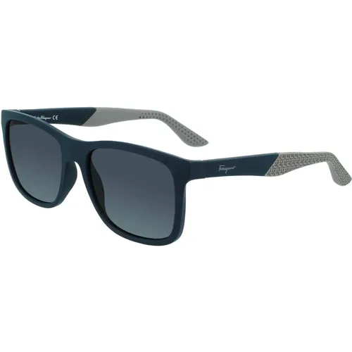 Sunglasses, male, , Size: 56 MM /Grey Shaded Sunglasses Sf1028S - Salvatore Ferragamo - Modalova