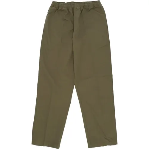 Grüne Twill Lange Hose Elastischer Kordelzug , Herren, Größe: L - Obey - Modalova