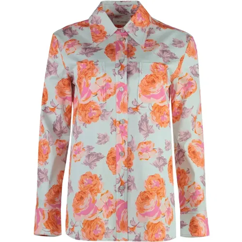 Shirts, female, , Size: M Floral print cotton shirt - ST. John - Modalova