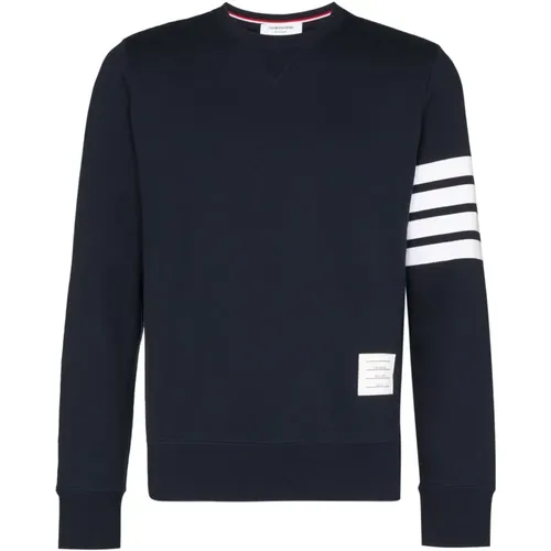 Blauer Pullover mit 4-Bar Streifen - Thom Browne - Modalova