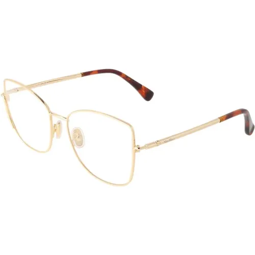 Glasses, female, , Size: ONE SIZE Gold Butterfly Optical Frames for Women - Max Mara - Modalova