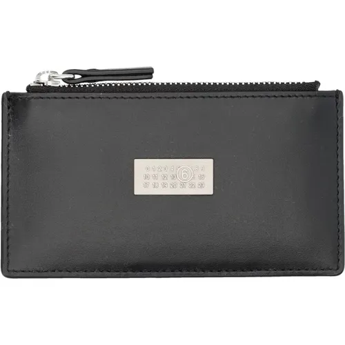 Wallets & Cardholders, male, , Size: ONE SIZE Leather Bi-Fold Wallet - MM6 Maison Margiela - Modalova